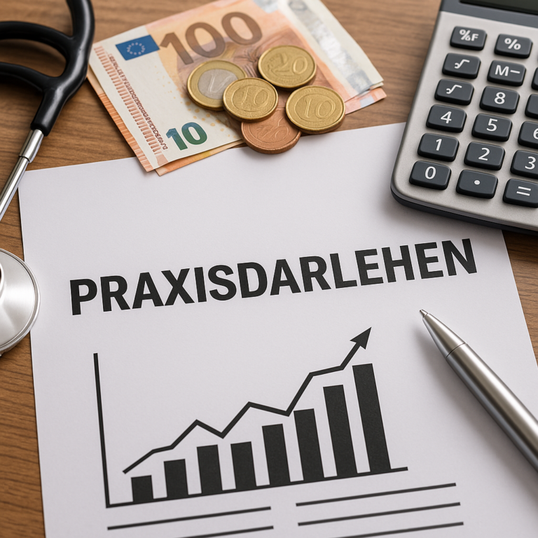 Praxisdarlehen auf einem Papier aufgezeichnet